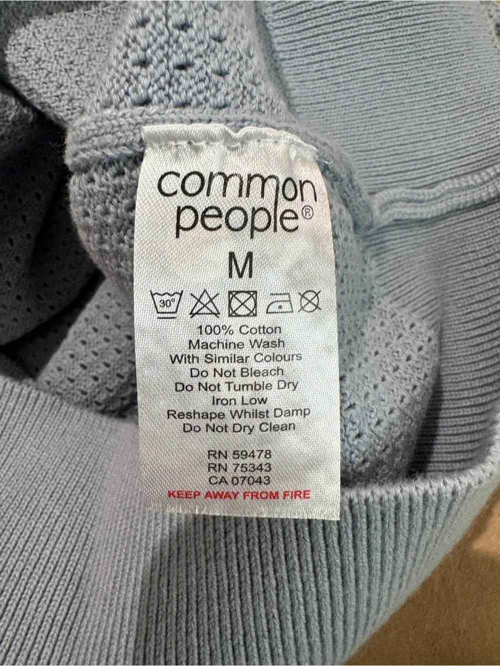 Common People Massie Blue Collar Cotton Sweater Knit Long Sleeve Regular Fit